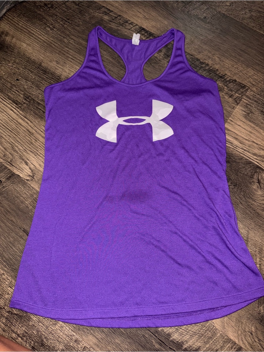 Under Armour Purple Racerback Performance Tank with White Logo